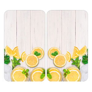 Kryty na sporák v súprave 2 ks z tvrdeného skla 52x30 cm Lemons – Wenko