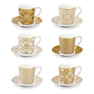 Porcelánové šálky v súprave 6 ks v zlatej farbe My Coffee – Tescoma