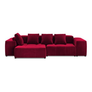 Červená zamatová rohová pohovka (variabilná) Rome Velvet - Cosmopolitan Design