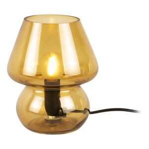 Horčicovožltá sklenená stolová lampa Leitmotiv Glass, výška 18 cm