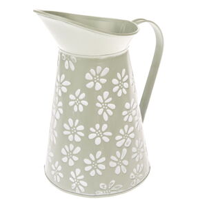 Zelený kovový kvetináč Dakls Daisy, výška 22 cm