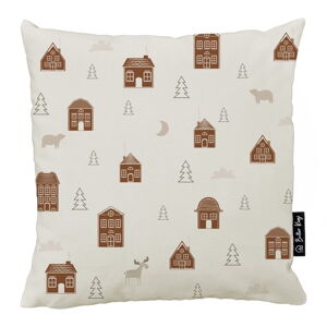Obliečka na vankúš s vianočným motívom 45x45 cm Gingerbread Houses – Butter Kings