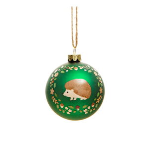 Sklenená ručne vyrobená vianočná guľa ø 6 cm Woodland Hedgehog – Sass & Belle