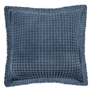 Modrý bavlnený dekoratívny vankúš Tiseco Home Studio Waffle, 45 x 45 cm