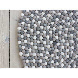 Svetlosivý guľôčkový vlnený koberec Wooldot Ball Rugs, ⌀ 140 cm