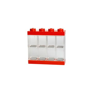 Červeno-biela zberateľská skrinka na 8 minifigúrok LEGO®