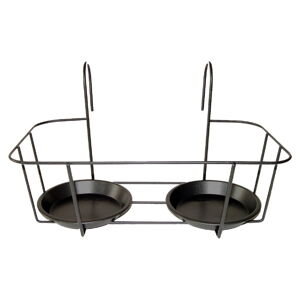 Sivý kovový záves na kvetináč Esschert Design Duo, šírka 34,2 cm