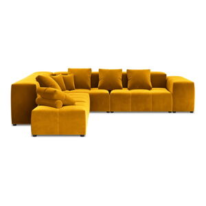Žltá zamatová rohová pohovka (variabilná) Rome Velvet - Cosmopolitan Design
