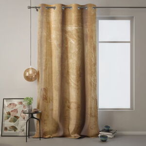 Horčicovožltý záves AmeliaHome Velvet, 140 x 270 cm
