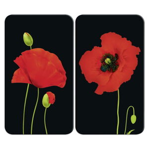 Kryty na sporák v sade 2 ks z tvrdeného skla 52x30 cm Poppy - Maximex