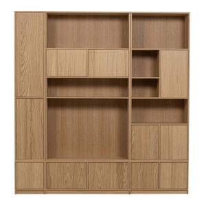 Modulárna knižnica v dekore duba v prírodnej farbe 217x243 cm Modulair – vtwonen