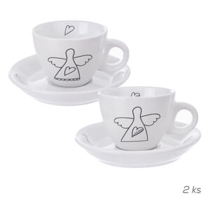 Čiernobiele keramické šálky v sade 2 ks 90 ml - Orion