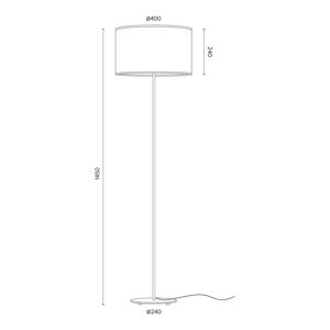 Biela stojacia lampa s detailom v striebornej farbe Sotto Luce Mika, ⌀ 40 cm