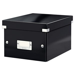 Čierny kartónový úložný box s vekom 22x28x16 cm Click&Store – Leitz