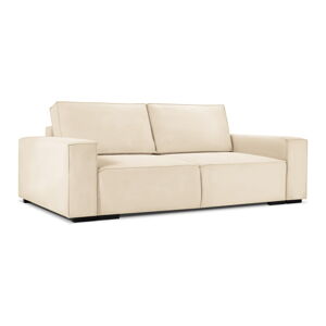 Béžová menčestrová rozkladacia pohovka Mazzini Sofas Azalea