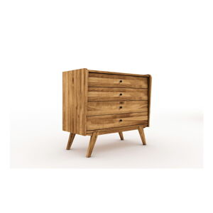Nízka komoda z dubového dreva 100x90 cm Retro - The Beds
