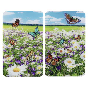 Kryty na sporák v súprave 2 ks z tvrdeného skla 52x30 cm Summer Meadow – Maximex