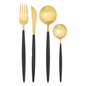 Antikoro príbor v čierno–zlatej farbe 16 ks Avie – Premier Housewares