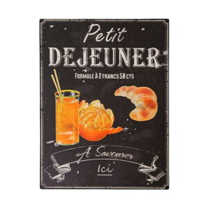 Kovová ceduľa 25x33 cm Petit déjeuner – Antic Line