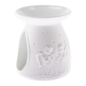 Biela porcelánová aromalampa Dakls, výška 12,2 cm