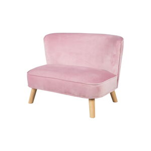 Svetloružová zamatová detská pohovka 70 cm Lil Sofa – Roba