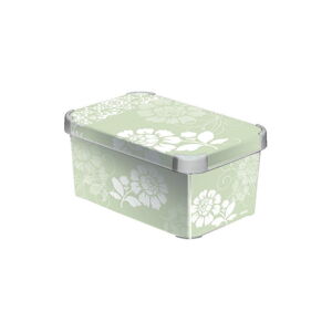 Béžový úložný box s vekom Curver Romance, 6 l