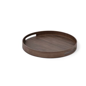 Kruhový drevený podnos Wireworks Busboy Walnut, ø 30,8 cm