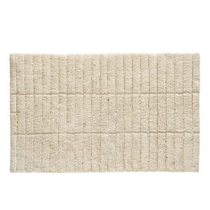 Béžová bavlnená kúpeľňová predložka Zone Tiles, 80 x 50 cm