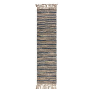 Modrý jutový behúň Flair Rugs Equinox, 60 x 230 cm