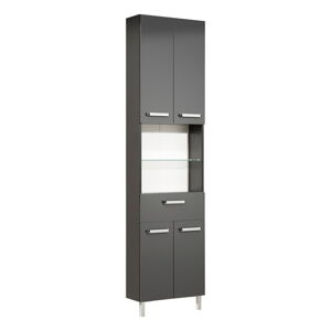 Tmavosivá vysoká kúpeľňová skrinka 50x196 cm Set 311 - Pelipal