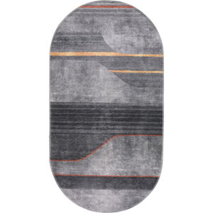 Sivý umývateľný koberec 120x180 cm Oval – Vitaus
