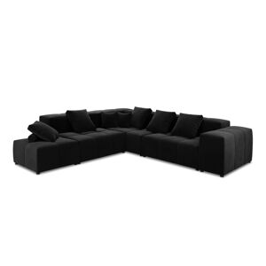 Čierna zamatová rohová pohovka (variabilná) Rome Velvet - Cosmopolitan Design