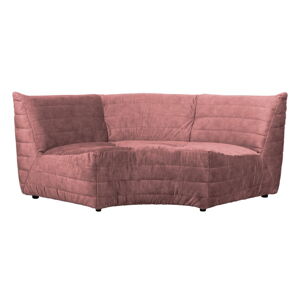 Svetloružová zamatová rohová pohovka (variabilná) Bag – WOOOD