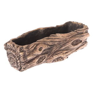 Hnedý betónový kvetináč Dakls Natural, délka 28,5 cm