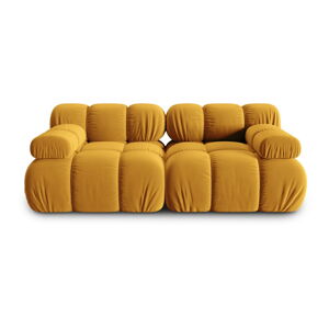 Žltá zamatová pohovka 188 cm Bellis – Micadoni Home