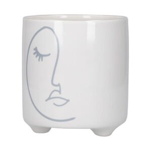 Biely keramický kvetináč Kitchen Craft Abstract Face