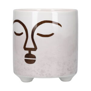 Bielo-ružový keramický kvetináč Kitchen Craft Terracotta Face