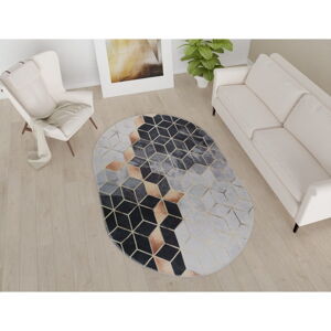 Čierno-biely umývateľný koberec 120x180 cm – Vitaus
