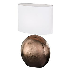 Bielo-hnedá stolová lampa Fischer & Honsel Foro, výška 53 cm