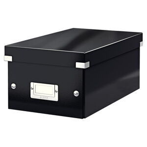 Čierny kartónový úložný box s vekom Click&Store - Leitz