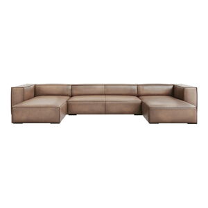 Svetlo hnedá kožená rohová pohovka (do "U") Madame - Windsor & Co Sofas