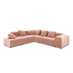 Ružová zamatová rohová pohovka (variabilná) Rome Velvet - Cosmopolitan Design