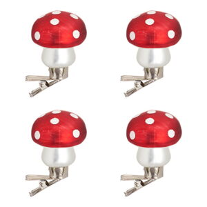Sklenené vianočné ozdoby v súprave 4 ks Mushroom – Sass & Belle