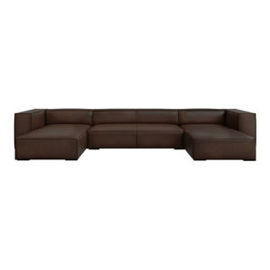 Tmavo hnedá kožená rohová pohovka (do "U") Madame - Windsor & Co Sofas
