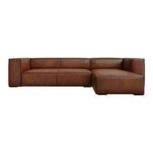 Koňakovo hnedá kožená rohová pohovka (pravý roh) Madame - Windsor & Co Sofas