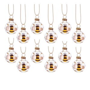 Sklenené ručne vyrobené vianočné gule v súprave 12 ks ø 3 cm Bee Mini – Sass & Belle