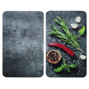 Kryty na sporák v sade 2 ks z tvrdeného skla 52x30 cm Rosemary - Maximex
