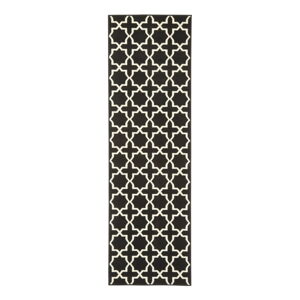 Čierno-biely behúň Hanse Home Basic Glam, 80 x 300 cm