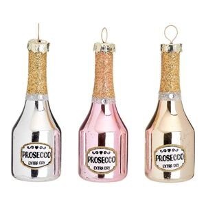 Sklenené vianočné ozdoby v súprave 3 ks Prosecco – Sass & Belle