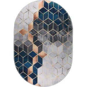 Biely/v petrolejovej farbe umývateľný koberec 120x180 cm – Vitaus
